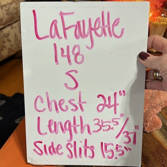 Lafayette 148 New York Kyrie Navy Sheer Silk Georgette Shirt Small - Picture 11 of 15